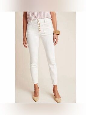 Anthropologie Pilcro High-Rise Denim white Leggings sz 32